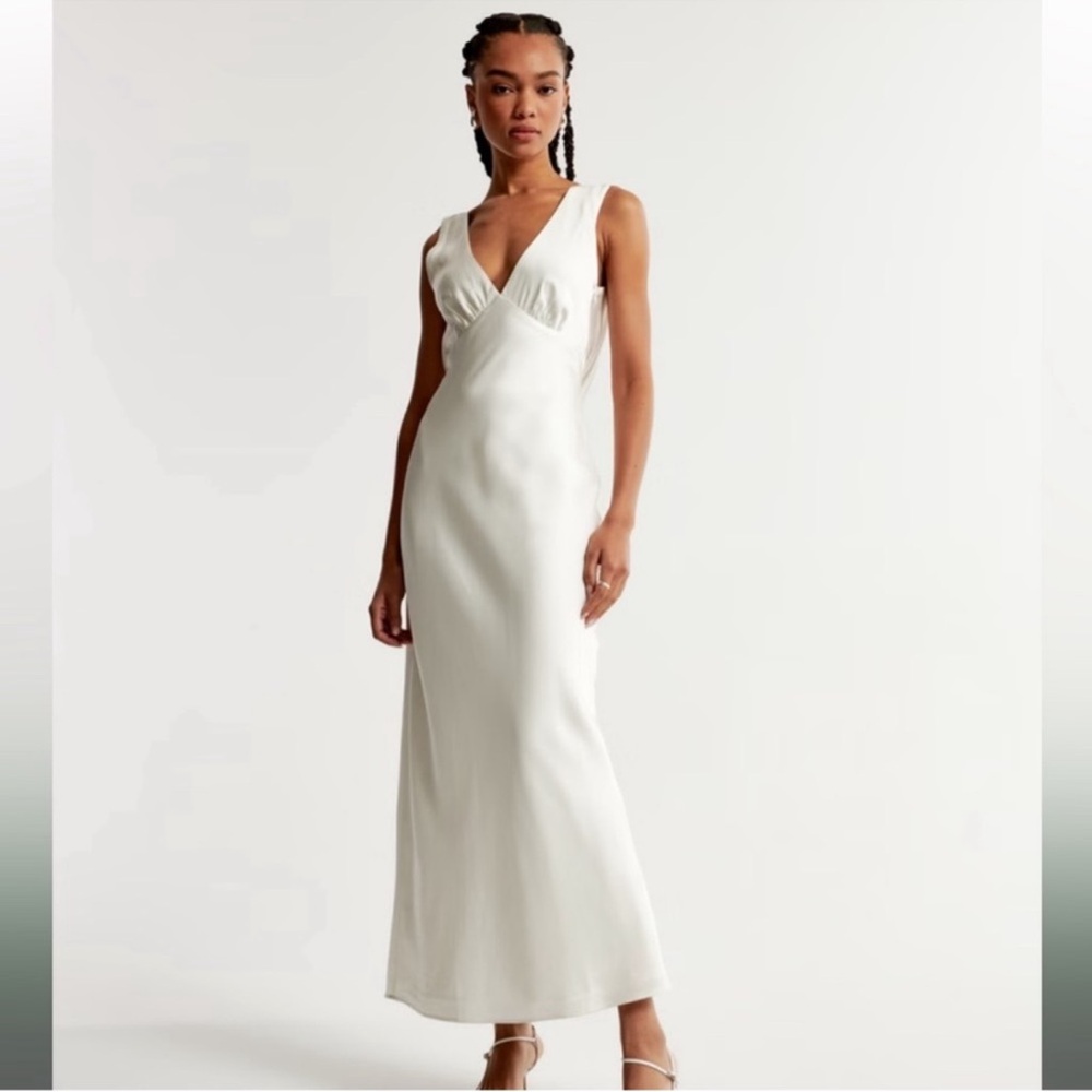 Abercrombie Plunge cowl back maxi dress NWT